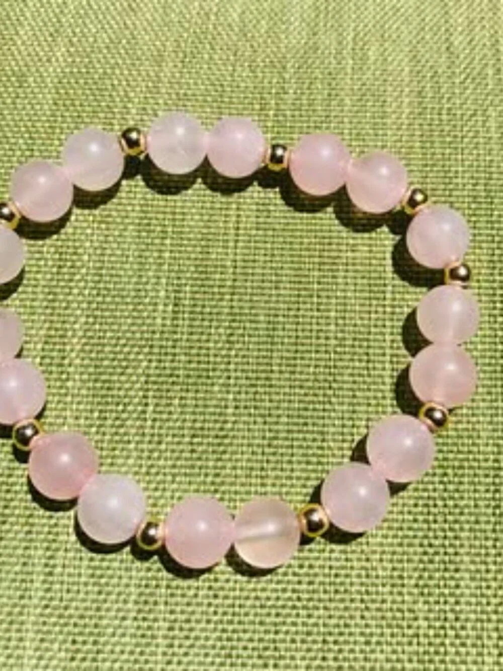 Rose Quartz 18K Gold Hollow Spacer